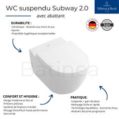 WC suspendu sans bride Villeroy & Boch Subway 2.0 + abattant 8