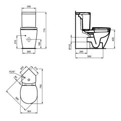 Ideal Standard - Pack WC d'angle avec abattant prêt à poser en porcelaine - CONNECT SPACE Ideal standard 1