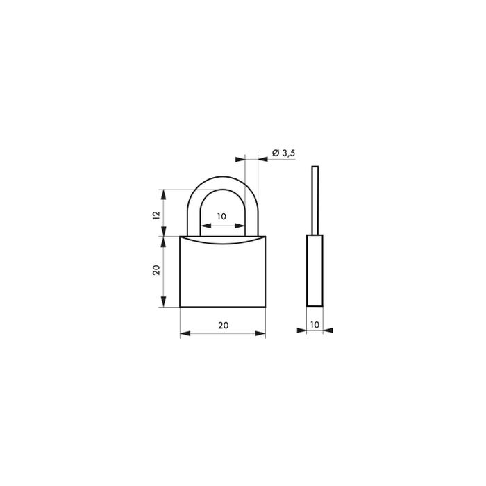 THIRARD - Cadenas à clé Type 1, bagage, anse acier, 20mm, 2 clés 1