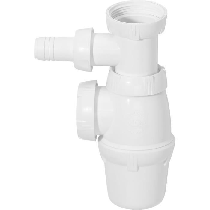 Wirquin Siphon D'évier - Réglable En Hauteur - Avec Prise Machine A Laver