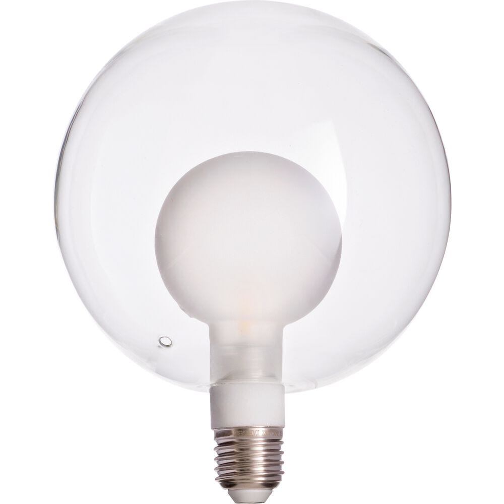 Ampoule LED déco Verre Blanc TWO xanlite - Diam. 14,5 x H17,5 cm 0