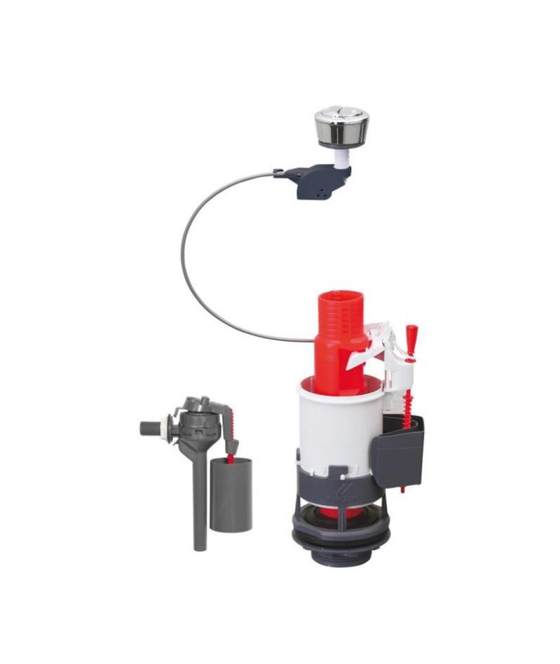 WIRQUIN Mécanisme de WC 3/6' laiton a câble + Robinet flotteur latéral Topy 3/8' laiton