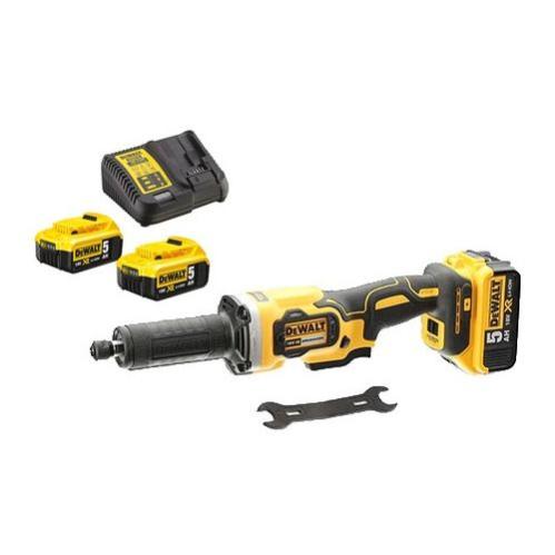 Meuleuse droite DEWALT XR 18V 5Ah Li-Ion - 2 batteries, chargeur en coffret - DCG426P2