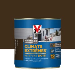 Peinture bois extérieur Climats extrêmes® V33, brun normand satiné 0.5 l 0