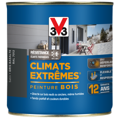 Peinture bois extérieur Climats extrêmes® V33, gris basalte satiné 0.5 l 3