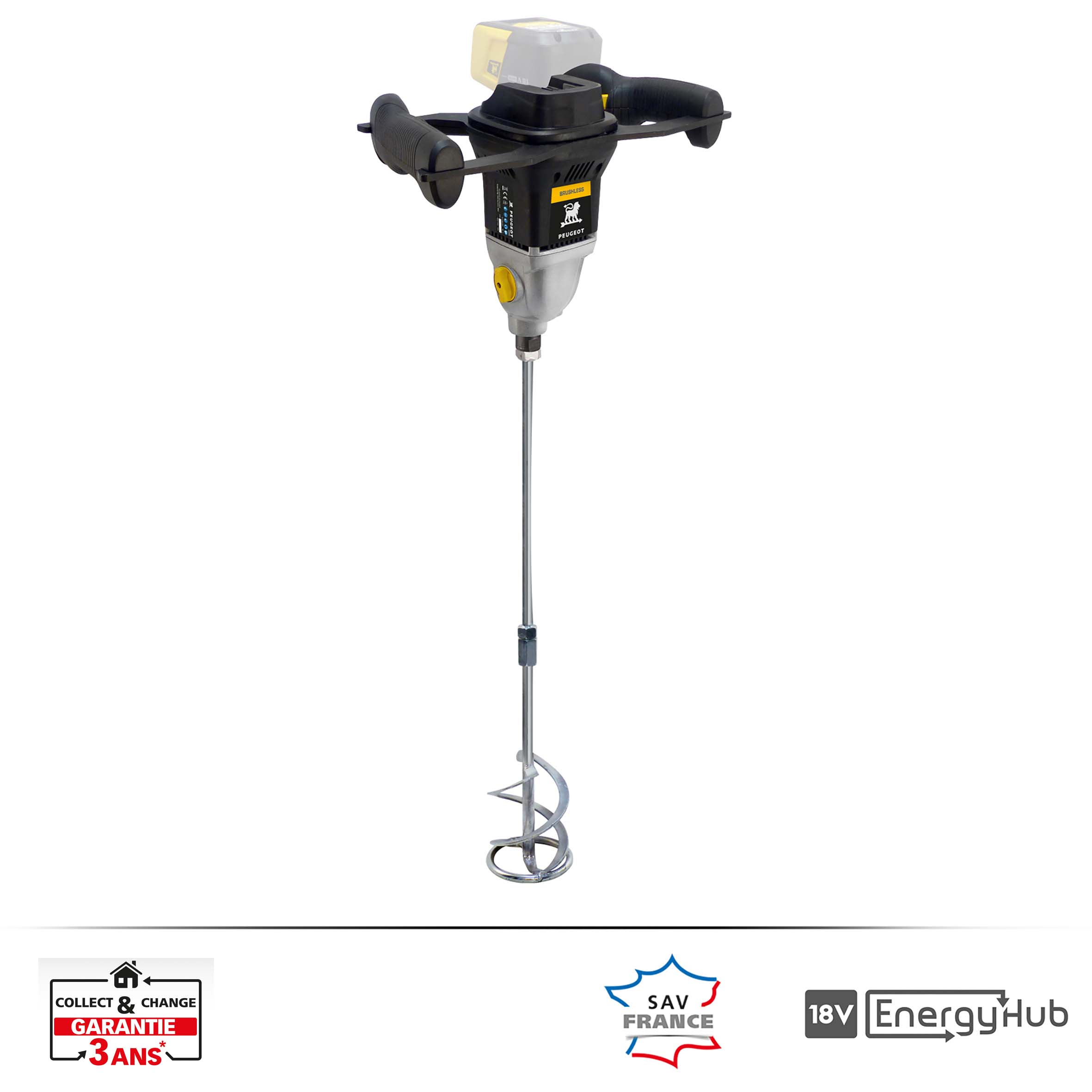 EnergyMix-18VBL Mélangeur ss fil BRUSHLESS 18V, hélice universelle Ø100mmincluse, machine nue sans batterie - Garantie 3 ans, SAV++ Collect & Change