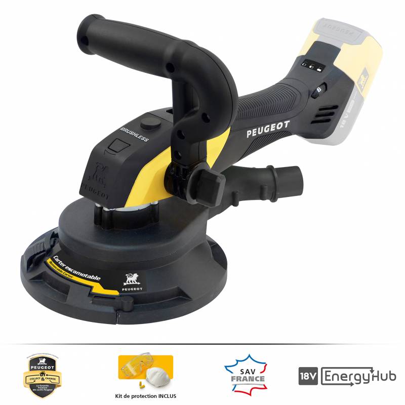 Peugeot Ponceuse bois et plâtre sans fil D. 150 mm ENERGYSAND-18VBL