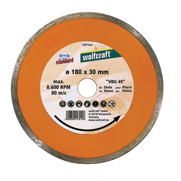 Wolfcraft - Disque Diamant À Tronçonner "standard-ceramic" Ø180mm - 1651000