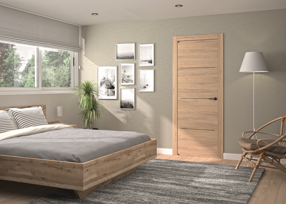 Rénove Porte décor chêne clair Palerme - H 204 x L 83 cm