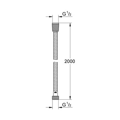 Flexible de douche en métal 2000 mm Relexaflex Metal Longlife 28145000 Grohe