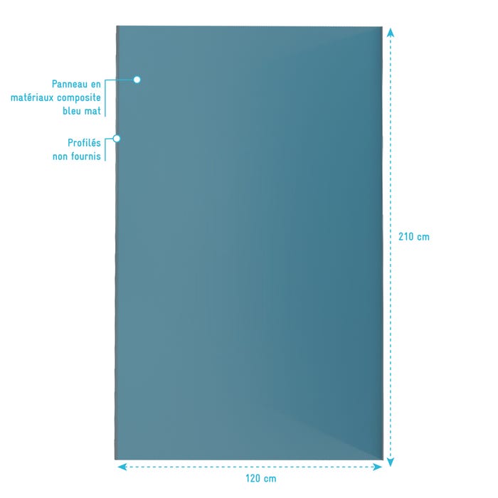 Panneau Mural Finition Aluminium Bleu 120 x 210 cm - WALL'IT BLEU 3