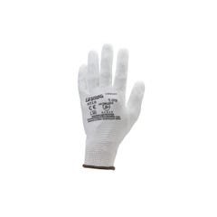 Lot de 10 paires de gants polyester blanc, paume end.PU blanc - COVERGUARD - Taille L-9 0