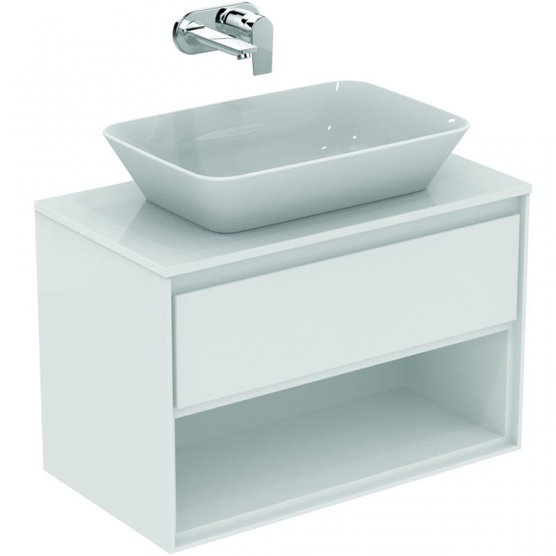 Vasque Connect Air carré à poser - 60 x 60 cm - grès fin blanc - sans trop-plein 3