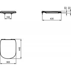 Ideal Standard Tesi Abattant WC ultra fin, Blanc (T352801) 1