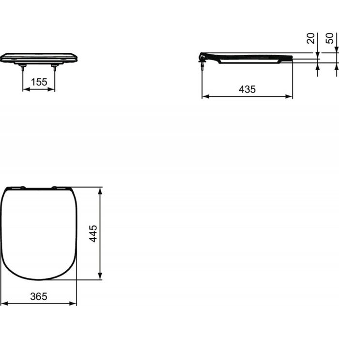 Ideal Standard Tesi Abattant WC ultra fin, Blanc (T352801) 1