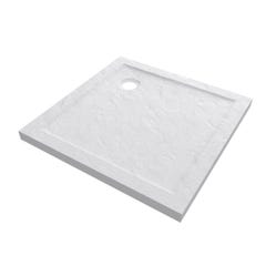 Receveur de douche a poser extra plat en acrylique renforcee blanc - finition pierre - 80x80 cm 2