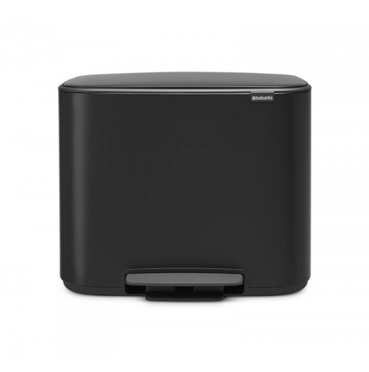 Poubelle à pédale 2 seaux 11+23l noir mat - Brabantia 121227