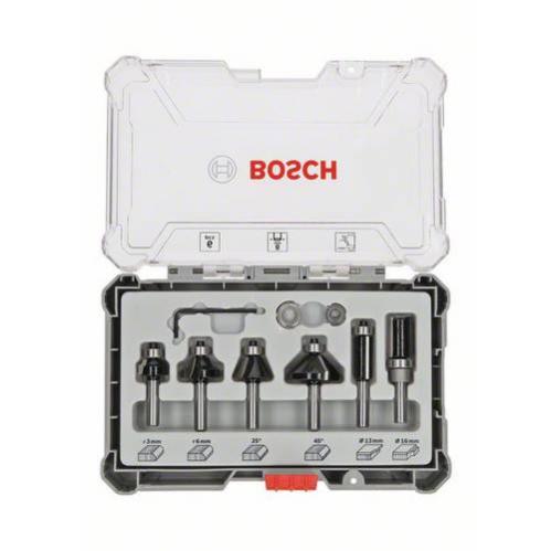 Coffret de 6 fraises à araser/chanfreiner/arrondir à queue de 8 mm bosch - 2607017469