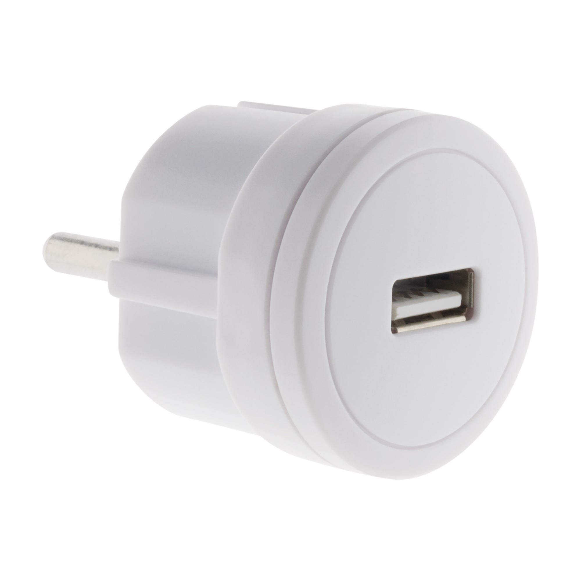 Chargeur USB 2,1A compact Blanc - Zenitech 0