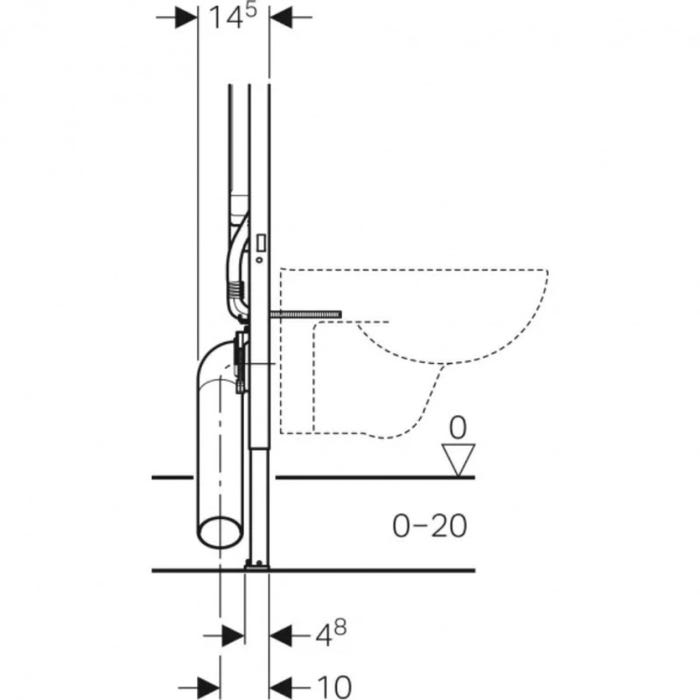 Bâti-support DUOFIX 114cm avec réservoir SIGMA 8cm - GEBERIT - 111.796.00.1 4