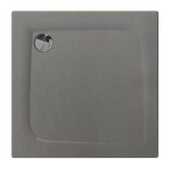 Receveur de douche extra-plat texture effet pierre MOONEO CARRE 80 x 80 cm gris 0