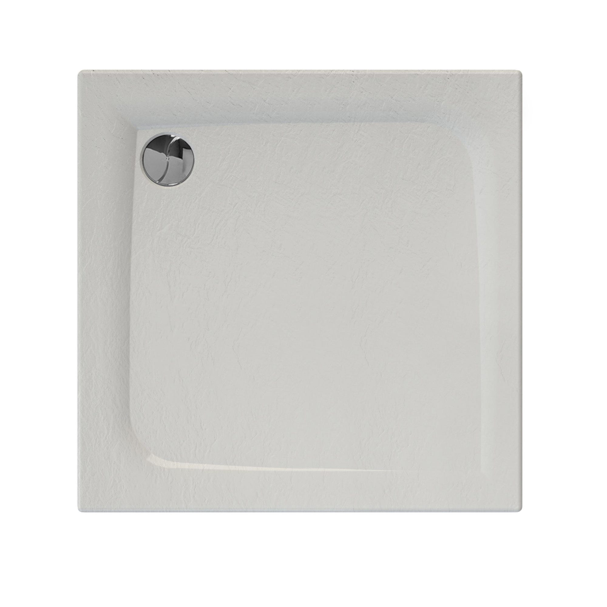 Receveur de douche extra-plat texture effet pierre MOONEO CARRE 90 x 90 cm blanc 0