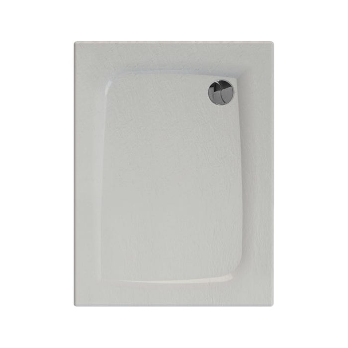 Receveur de douche extra-plat texture effet pierre MOONEO RECTANGLE 100 x 80 cm blanc 0