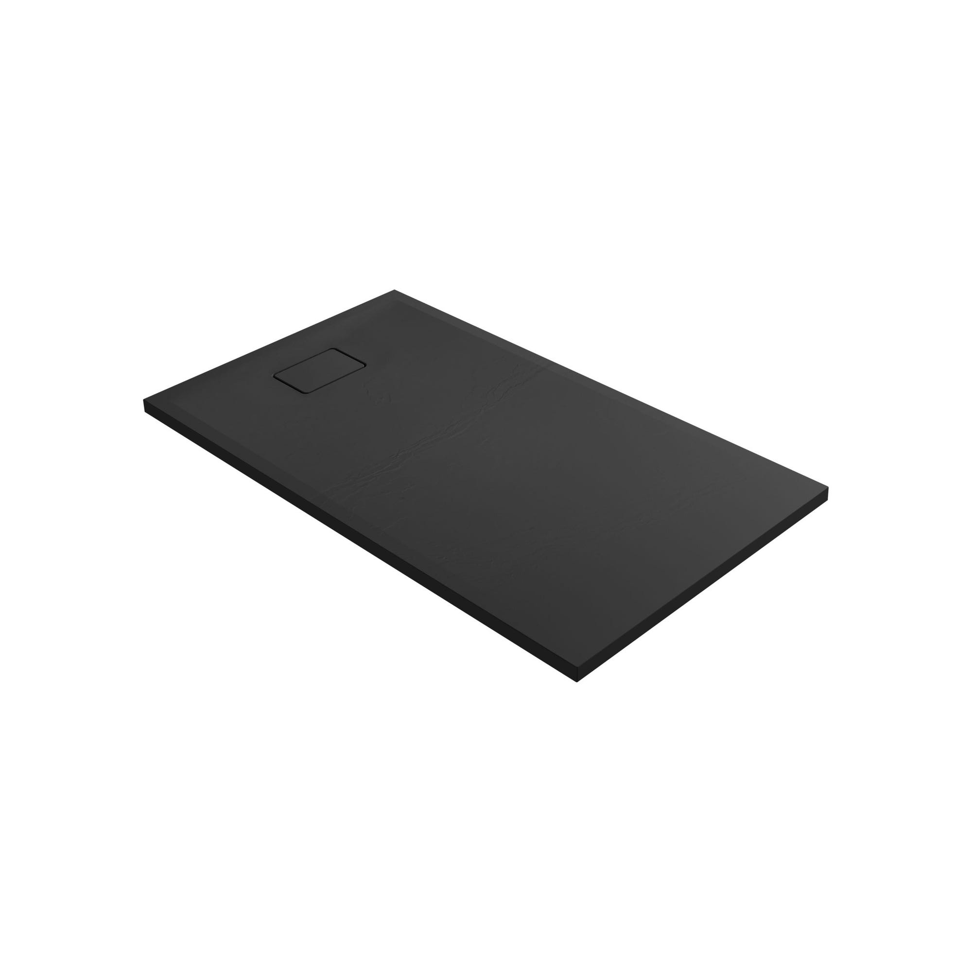 Receveur de douche extra-plat texture effet pierre TERRENO RECTANGLE 140 x 80 cm noir 1