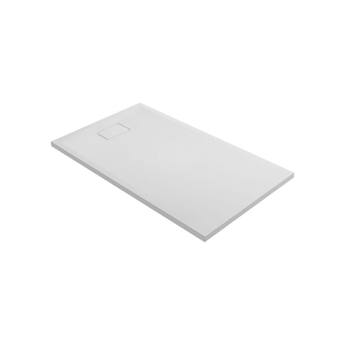 Receveur de douche extra-plat texture effet pierre TERRENO RECTANGLE 140 x 80 cm blanc 1