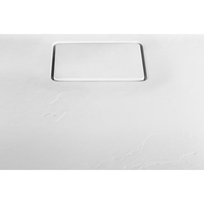 Receveur de douche extra-plat texture effet pierre TERRENO RECTANGLE 120 x 80 cm blanc 7
