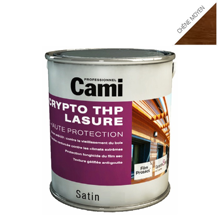 LASURE CRYPTO THP CHENE MOYEN 2,5L -Lasure de protection du bois en phase solvant- CAMI