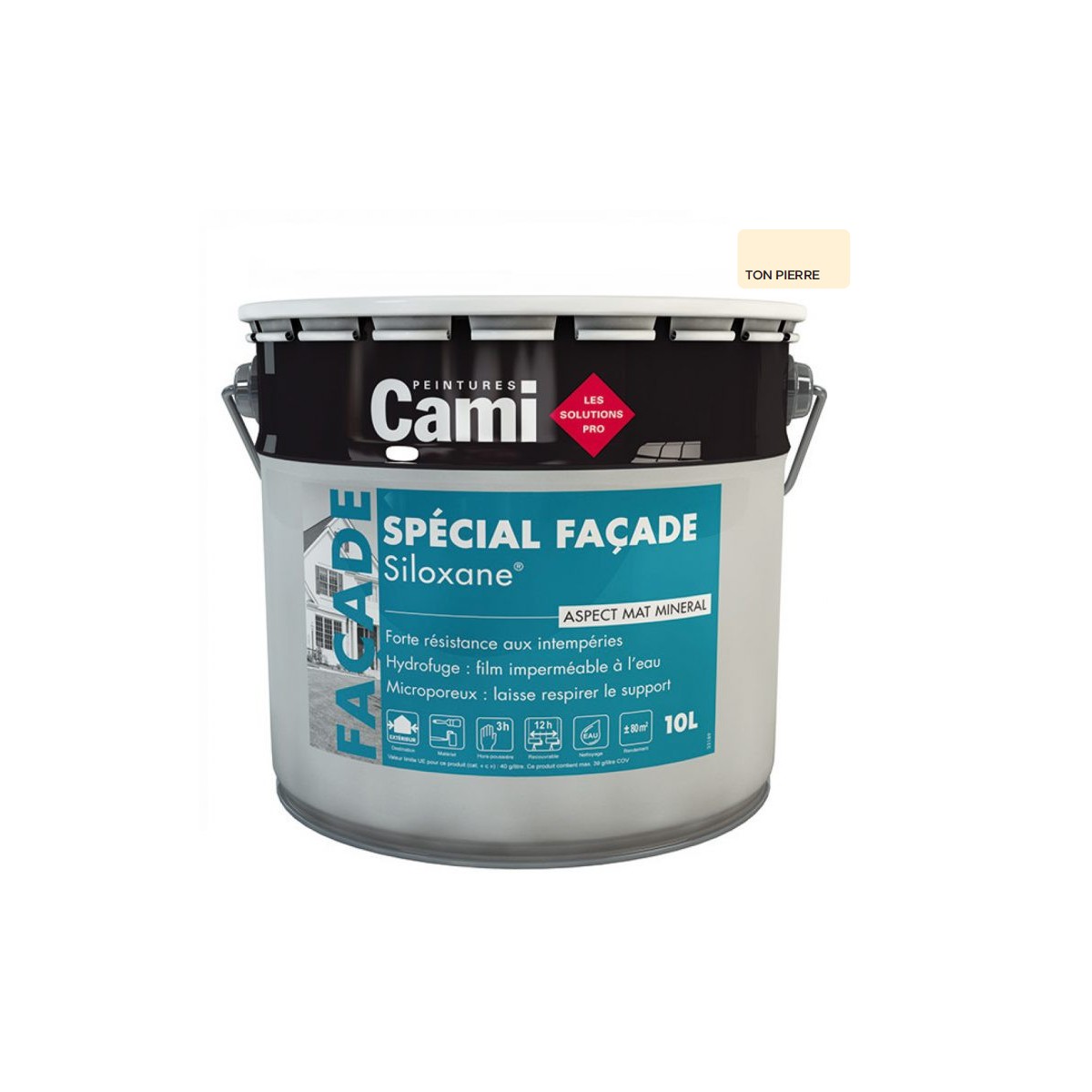 SILOXANE TON PIERRE 10L -Peinture facades technologie acrylique et siloxane- CAMI