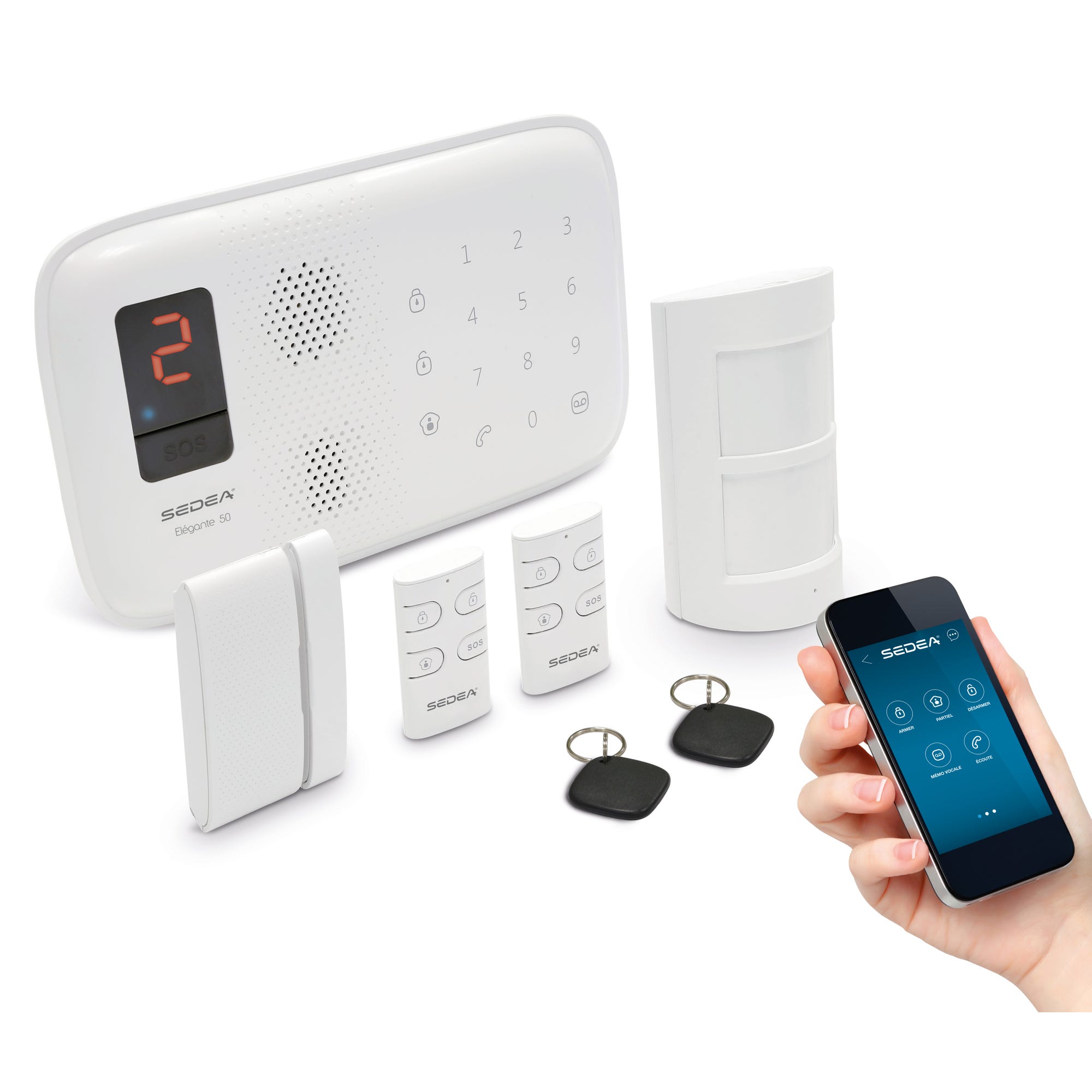 Alarme maison sans fil GSM - Elégante 50 - Pack 1 - SEDEA - 571050 0