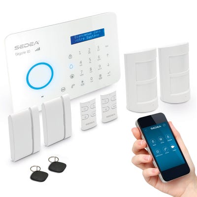 Alarme maison sans fil GSM + RTC - Elégante 100 - Pack 1 - SEDEA - 571100 0