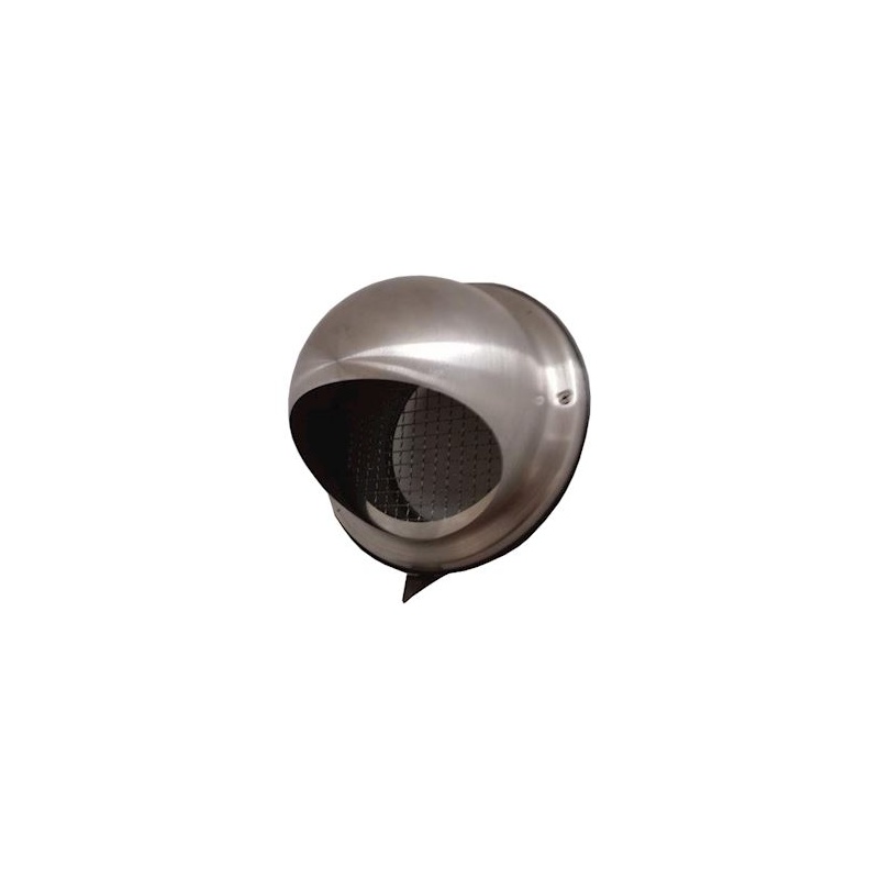 Prise dair ou sortie dair de façade semisphérique en acier inox D 160 mm