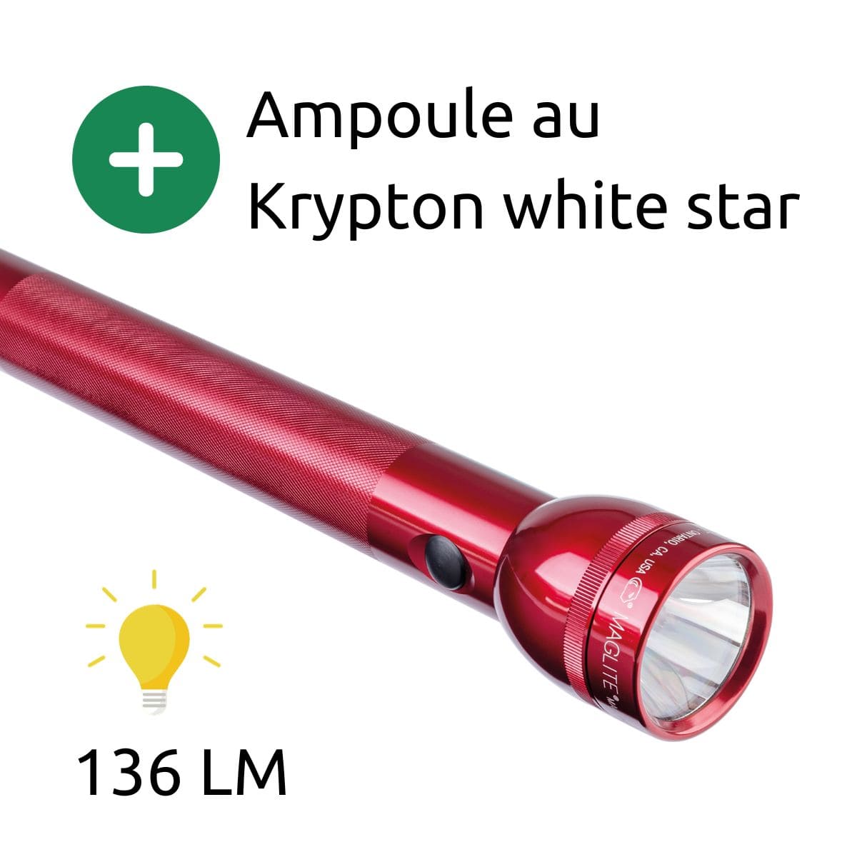 Lampe torche Maglite Xenon Flashlight S6D 6 piles Type D 49 cm - Rouge 1
