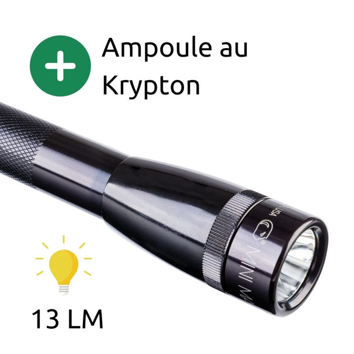 Lampe torche ultra-compacte - M3A - 2 piles AAA - 12 cm - Noir - Super mini Maglite 2