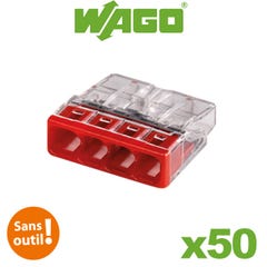 Wago- Flacon de 50 mini bornes de connexion automatique 4 entrées S2273