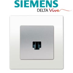 SIEMENS- Prise RJ45 Silver Delta Viva + Plaque Blanc 1