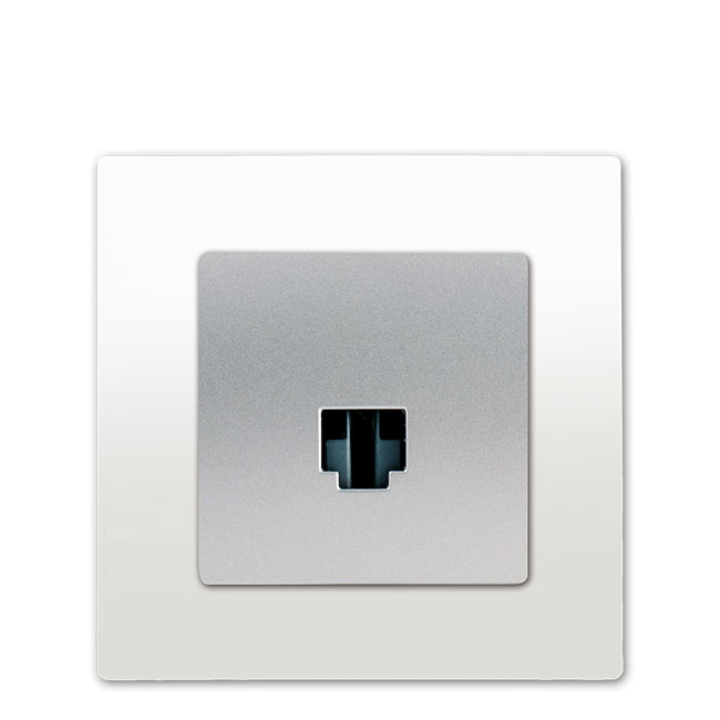 SIEMENS- Prise RJ45 Silver Delta Viva + Plaque Blanc