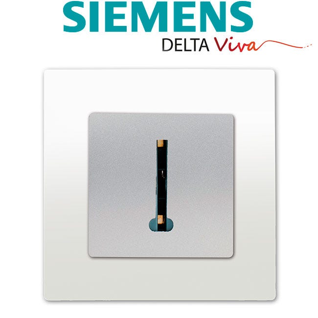 Prise Téléphone Silver Delta Viva + Plaque Blanc 1