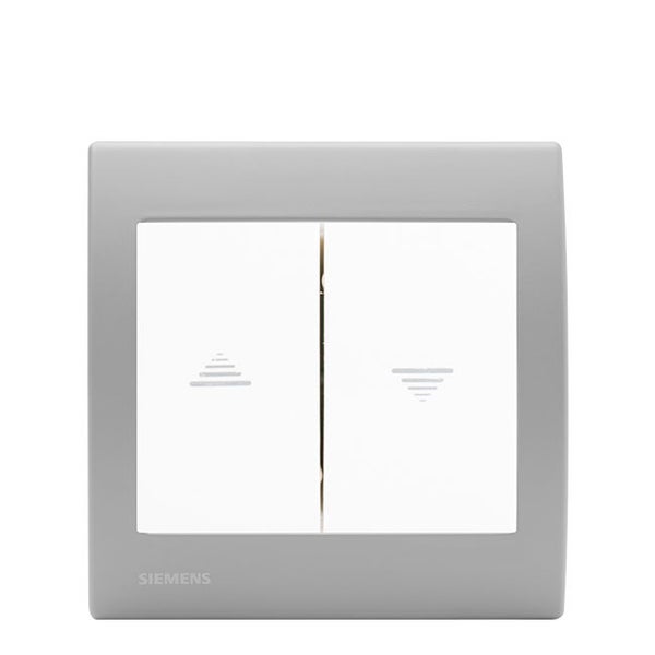 SIEMENS- Interrupteur Volet Roulant Blanc Delta Iris + Plaque basic Silver 0