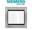 SIEMENS- Sortie de cable Blanc Delta Iris + Plaque Métal Alu Silver