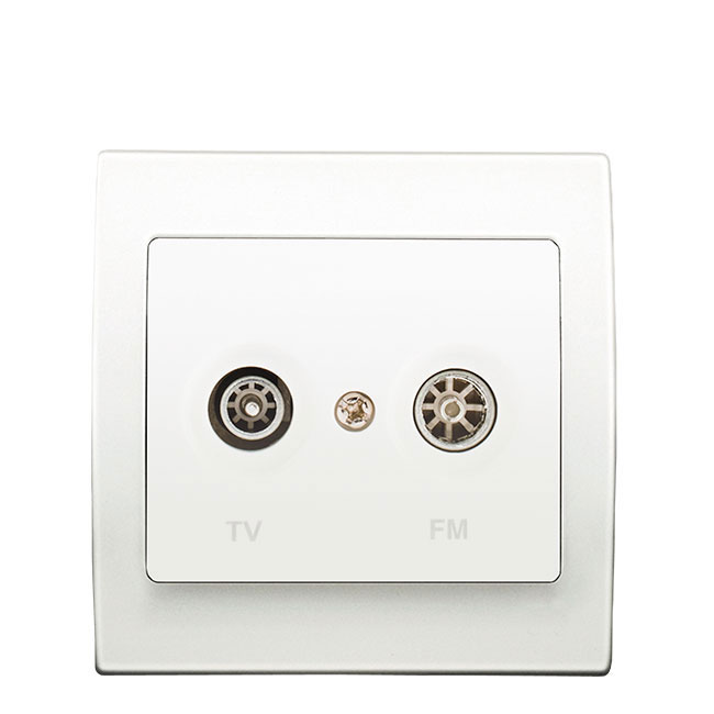 PriseTV/FM Blanc Delta Iris + Plaque basic Blanc-SIEMENS