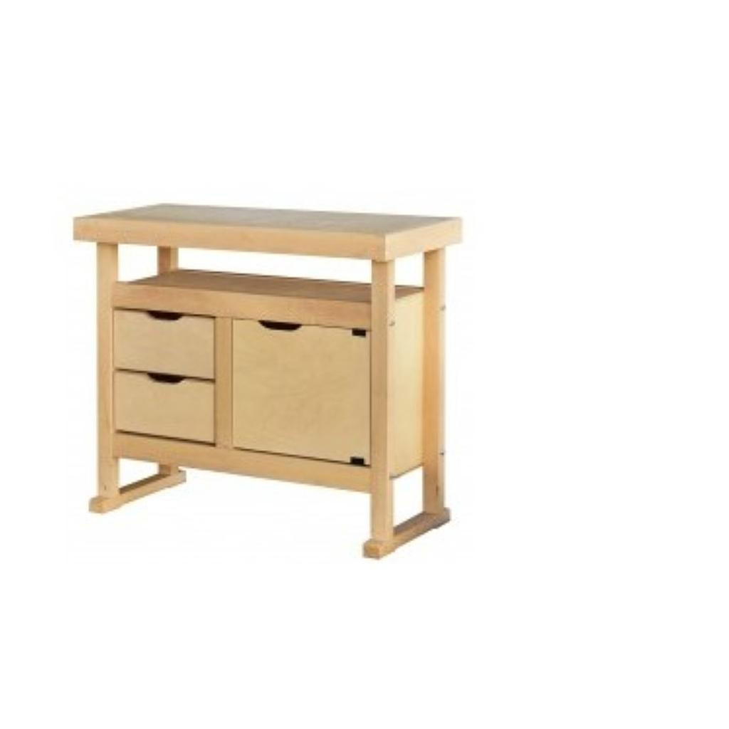 Etabli bois 2 tiroirs 1 porte 100*50*90 Outifrance