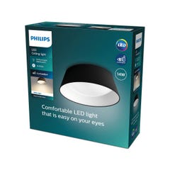Plafonnier LED d'intérieur PHILIPS - EyeComfort - 34cm - 14W - 1100 lumens - 3000K - métal noir - 93533 4