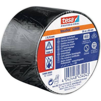 tesa 53988-00004-00 Ruban isolant tesa® Professional noir (L x l) 25 m x 50 mm 1 pc(s)