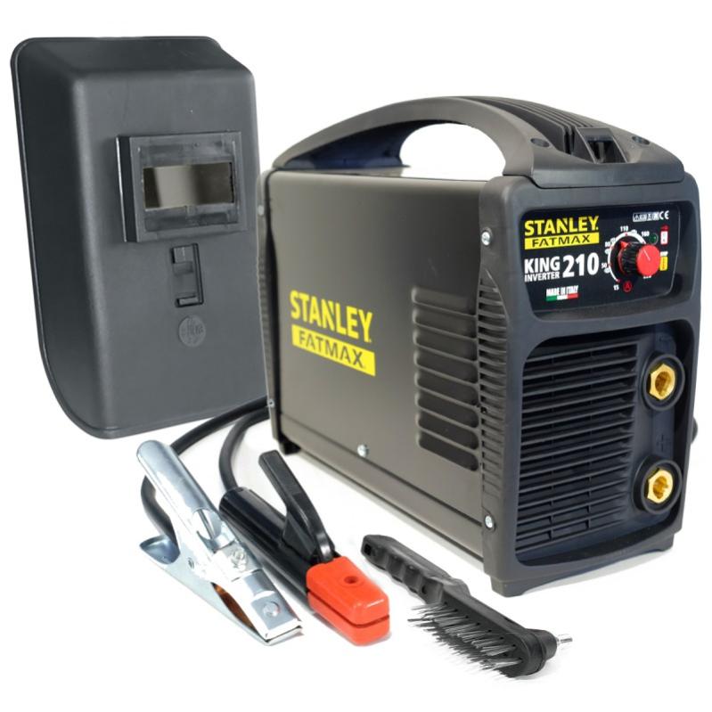 Poste à souder inverter STANLEY FATMAX KING210 PRO 100% Duty cycle MMA TIG LIFT Electrodes Acier Inox Fonte 1.6 à 5 mm