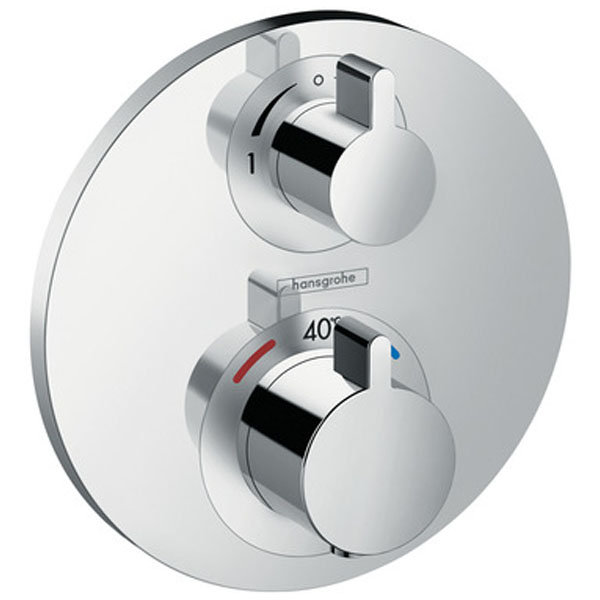 Hansgrohe - Set de finition pour mitigeur thermostatique Ecostat S encastré avec robinet d'arrêt et inverseur chromé