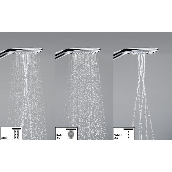 Set de douche 150 3jet avec barre Unica'S puro65 cm et porte-savon chromé Hansgrohe Raindance Select E 3